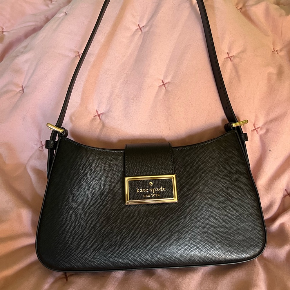 ♠️Kate Spade Reegan Saffiano Leather Shoulder Bag Black